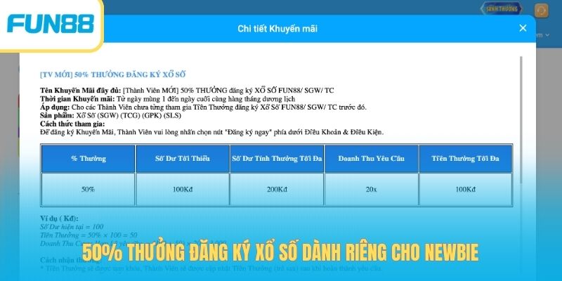 50% Thưởng Đăng Ký Xổ Số - Khởi Đầu Suôn Sẻ, Tự Tin Tỏa Sáng