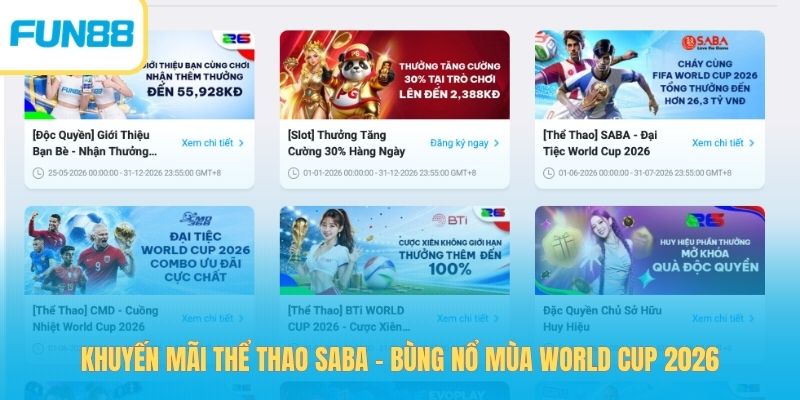 Khuyến mãi - Trang Chính Thức Fun88.com 2026