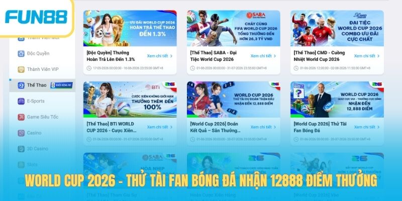 Khuyến mãi - Trang Chính Thức Fun88.com 2026